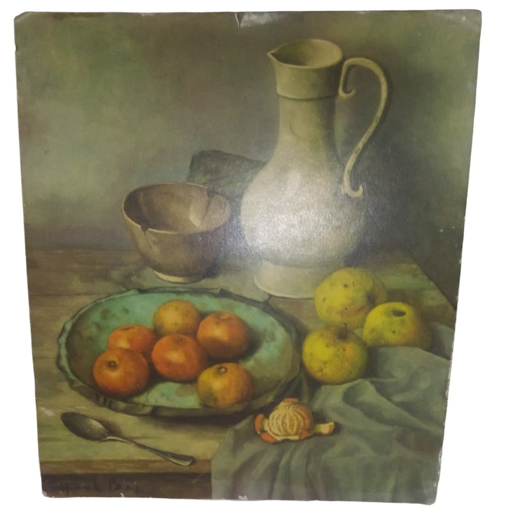 Henk Bos Still Life with TANGERINES Unframed Print-SIGNED- SM94 16 x 13 Inch